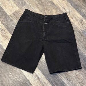 Vintage 90s Marithe Francois Girband Black Denim Shorts Loose Men Size 38 Y2K